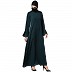 A-line abaya with bell sleeves- Bottle Green A-line abaya with bell sleeves- Bottle Green